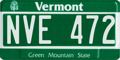 VT license plate NVE472