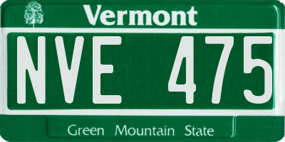 VT license plate NVE475