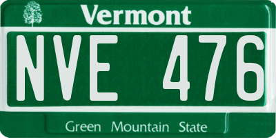 VT license plate NVE476