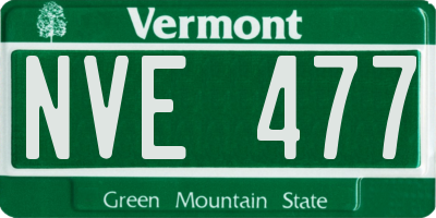 VT license plate NVE477