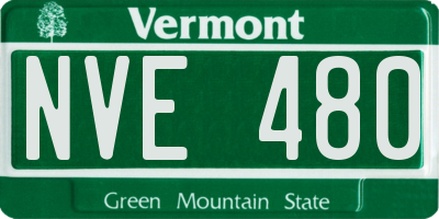 VT license plate NVE480
