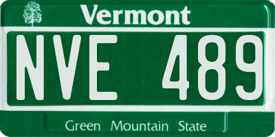 VT license plate NVE489