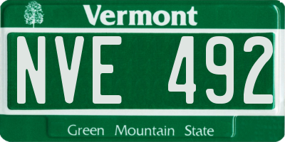 VT license plate NVE492