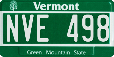 VT license plate NVE498