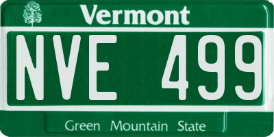 VT license plate NVE499