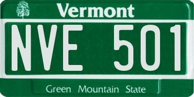 VT license plate NVE501