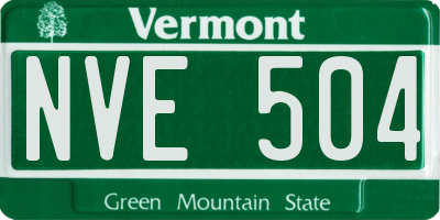 VT license plate NVE504