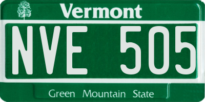 VT license plate NVE505