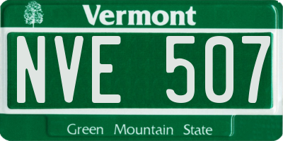 VT license plate NVE507
