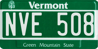 VT license plate NVE508