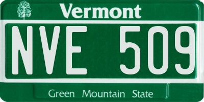 VT license plate NVE509