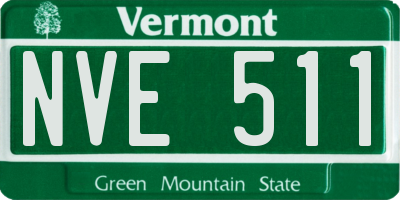 VT license plate NVE511