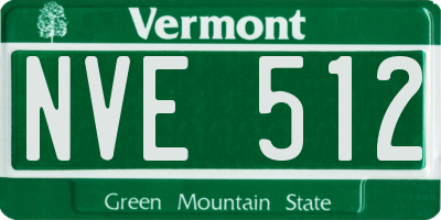 VT license plate NVE512