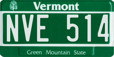 VT license plate NVE514