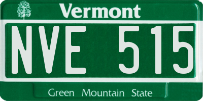 VT license plate NVE515