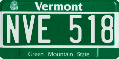 VT license plate NVE518