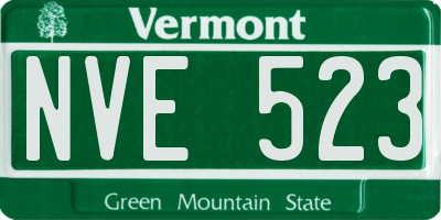 VT license plate NVE523