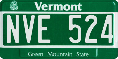 VT license plate NVE524