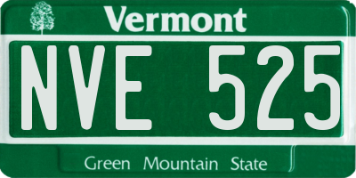 VT license plate NVE525