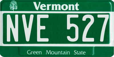 VT license plate NVE527