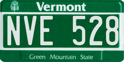 VT license plate NVE528