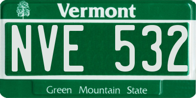 VT license plate NVE532
