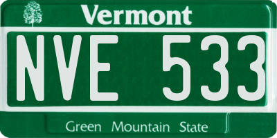 VT license plate NVE533