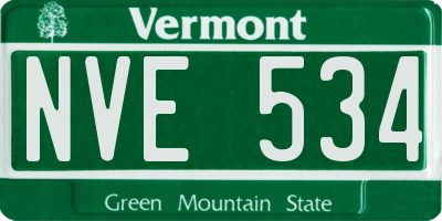 VT license plate NVE534