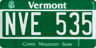 VT license plate NVE535