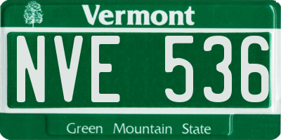VT license plate NVE536