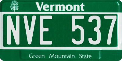 VT license plate NVE537