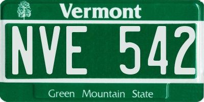 VT license plate NVE542