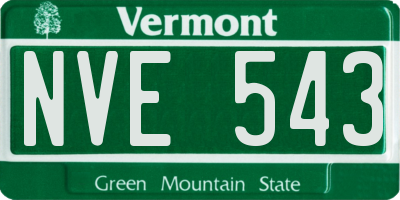 VT license plate NVE543