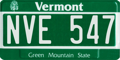 VT license plate NVE547