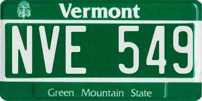 VT license plate NVE549