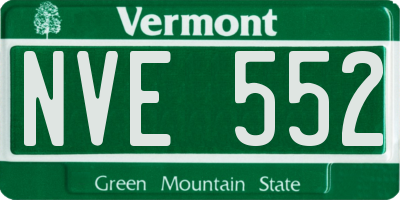 VT license plate NVE552