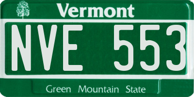 VT license plate NVE553