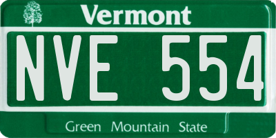 VT license plate NVE554