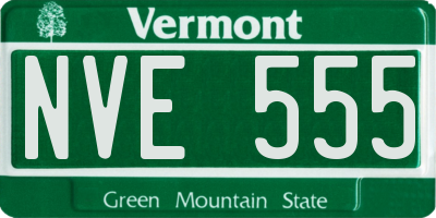 VT license plate NVE555