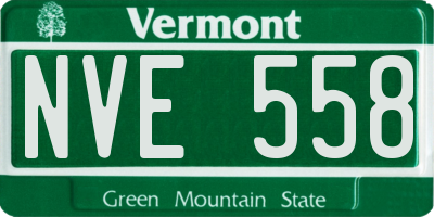 VT license plate NVE558