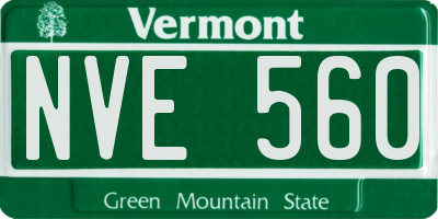 VT license plate NVE560