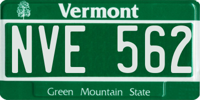 VT license plate NVE562