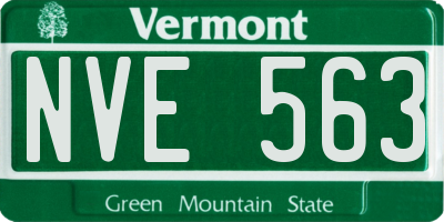 VT license plate NVE563