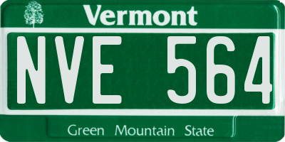 VT license plate NVE564