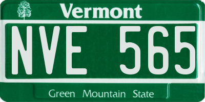 VT license plate NVE565