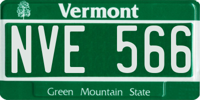 VT license plate NVE566