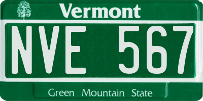 VT license plate NVE567