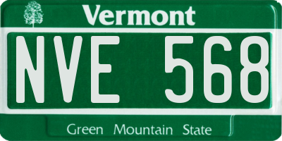 VT license plate NVE568