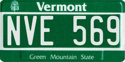 VT license plate NVE569