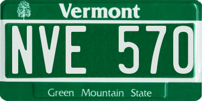 VT license plate NVE570